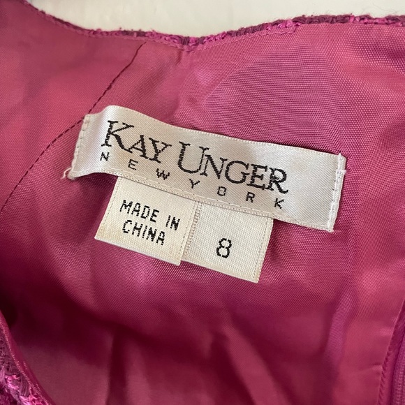 Kay Unger Pink Tweed Pencil Dress Sz 8 - Picture 3 of 5